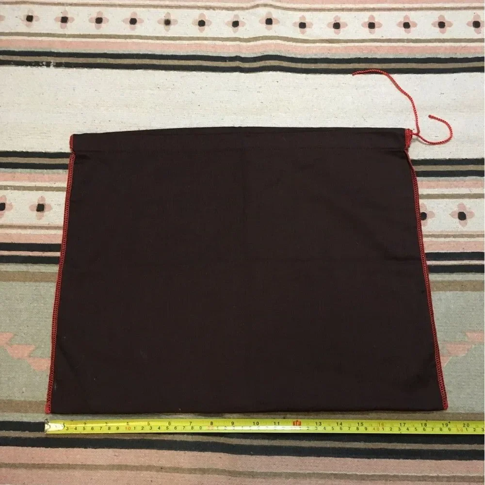 Coach Large brown soft red trim drawstring dustbag